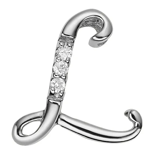 10k Gold Diamond Script Initial Necklace