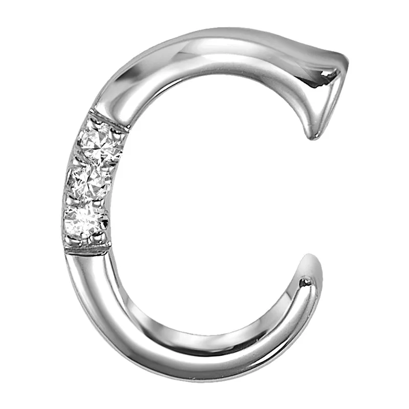 10k Gold Diamond Script Initial Necklace