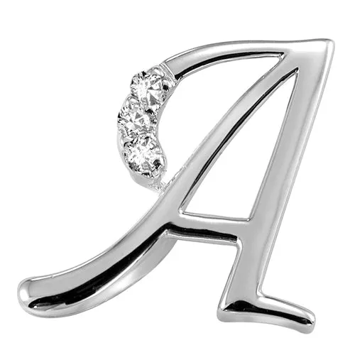 10k Gold Diamond Script Initial Necklace