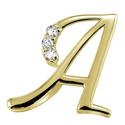 10k Gold Diamond Script Initial Necklace