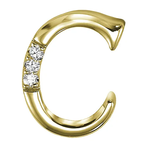 10k Gold Diamond Script Initial Necklace