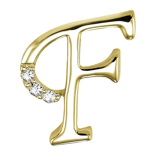 10k Gold Diamond Script Initial Necklace