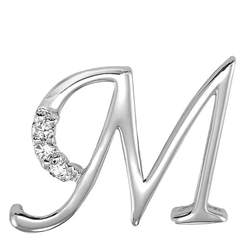 10k Gold Diamond Script Initial Necklace
