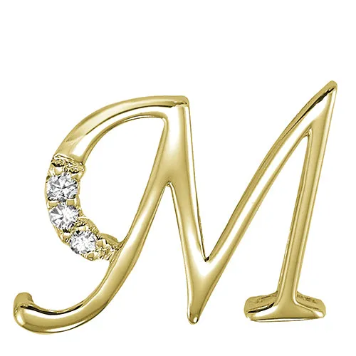 10k Gold Diamond Script Initial Necklace