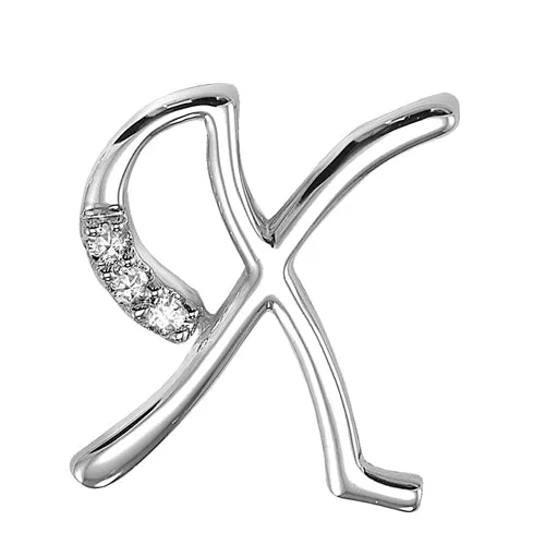 10k Gold Diamond Script Initial Necklace
