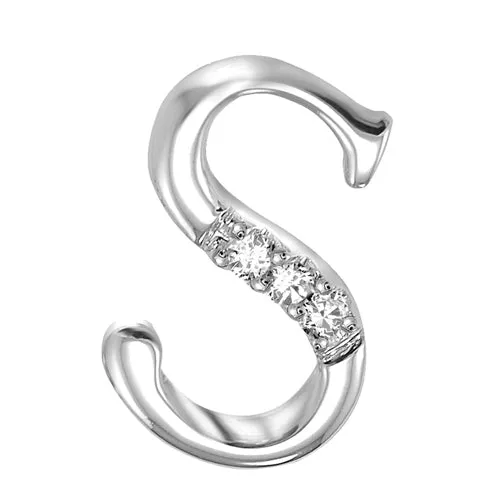 10k Gold Diamond Script Initial Necklace