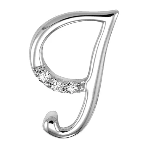 10k Gold Diamond Script Initial Necklace