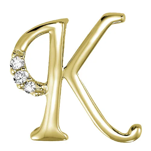 10k Gold Diamond Script Initial Necklace
