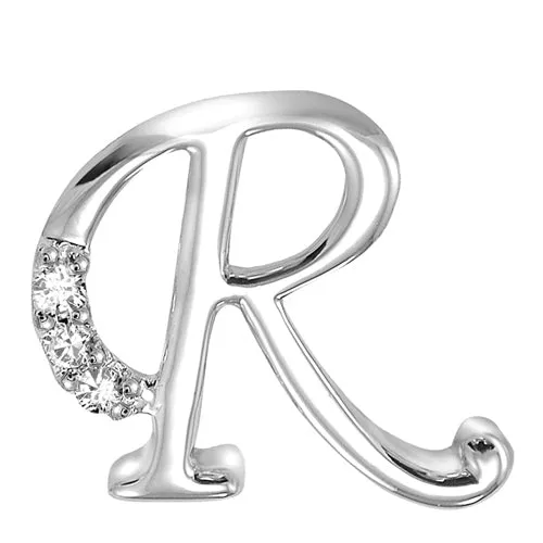 10k Gold Diamond Script Initial Necklace