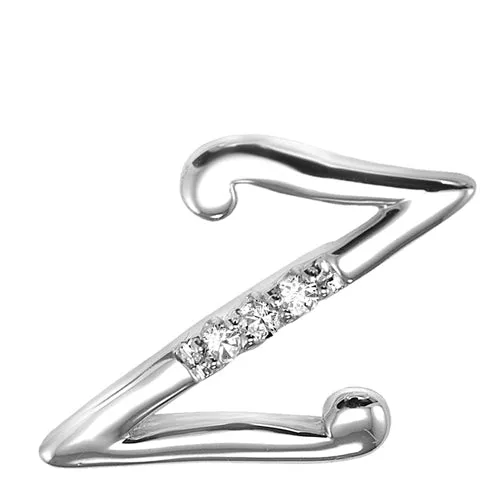 10k Gold Diamond Script Initial Necklace