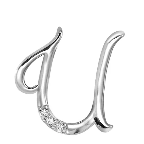 10k Gold Diamond Script Initial Necklace