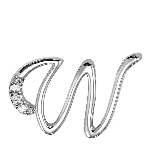10k Gold Diamond Script Initial Necklace
