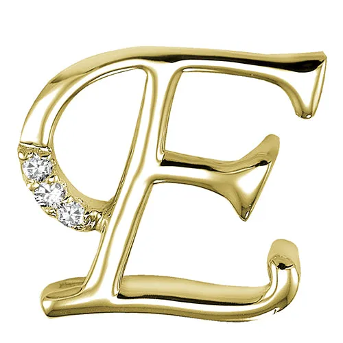 10k Gold Diamond Script Initial Necklace