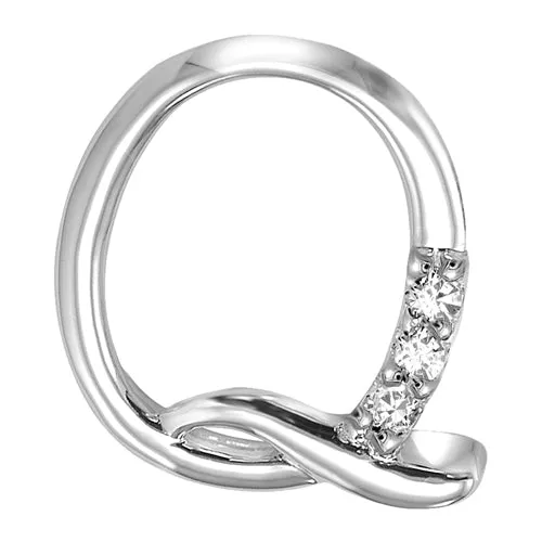 10k Gold Diamond Script Initial Necklace