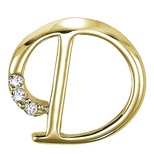 10k Gold Diamond Script Initial Necklace