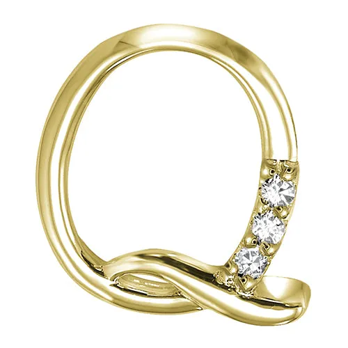 10k Gold Diamond Script Initial Necklace