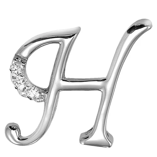 10k Gold Diamond Script Initial Necklace