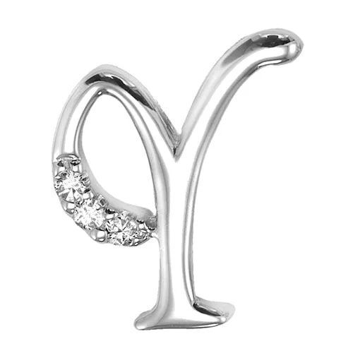 10k Gold Diamond Script Initial Necklace