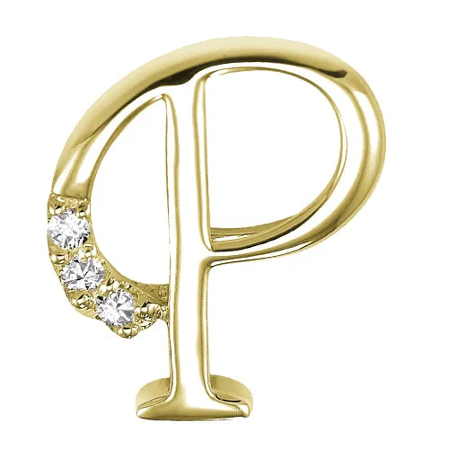 10k Gold Diamond Script Initial Necklace