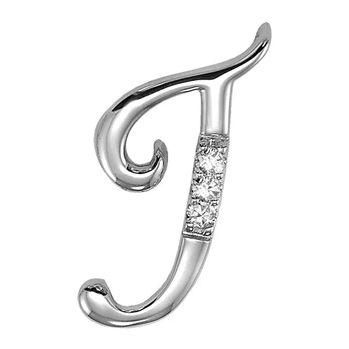 10k Gold Diamond Script Initial Necklace