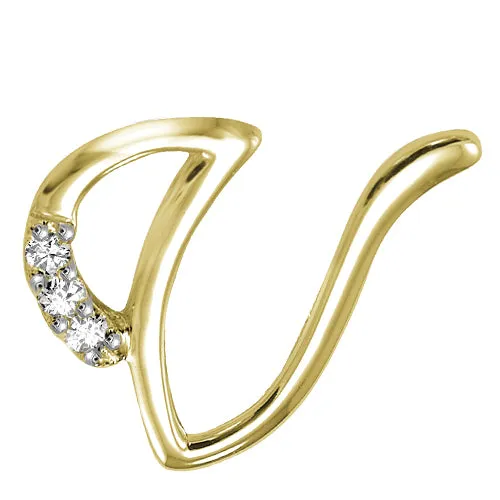 10k Gold Diamond Script Initial Necklace