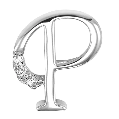 10k Gold Diamond Script Initial Necklace