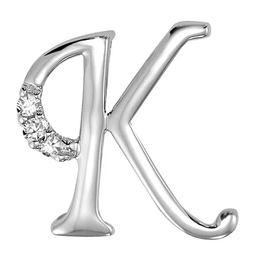 10k Gold Diamond Script Initial Necklace