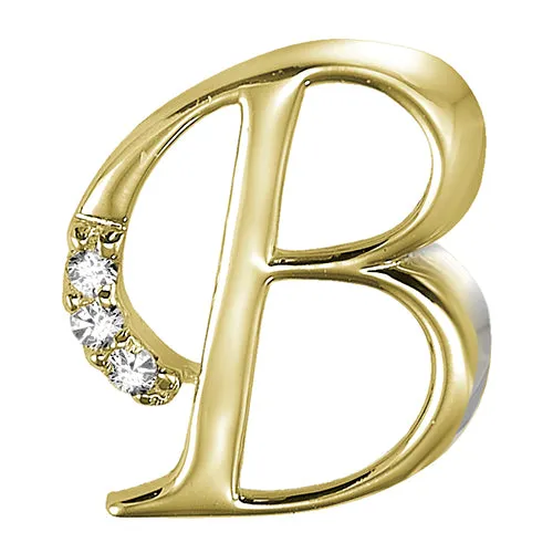 10k Gold Diamond Script Initial Necklace