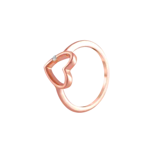 14k (585) Rose Gold And Diamond Ring For Women