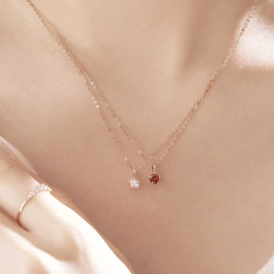 [14K Gold] Grang Natural Birthstone Necklace