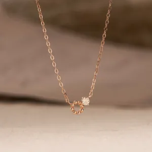 [14K Gold] Lily Natural Diamond Necklace