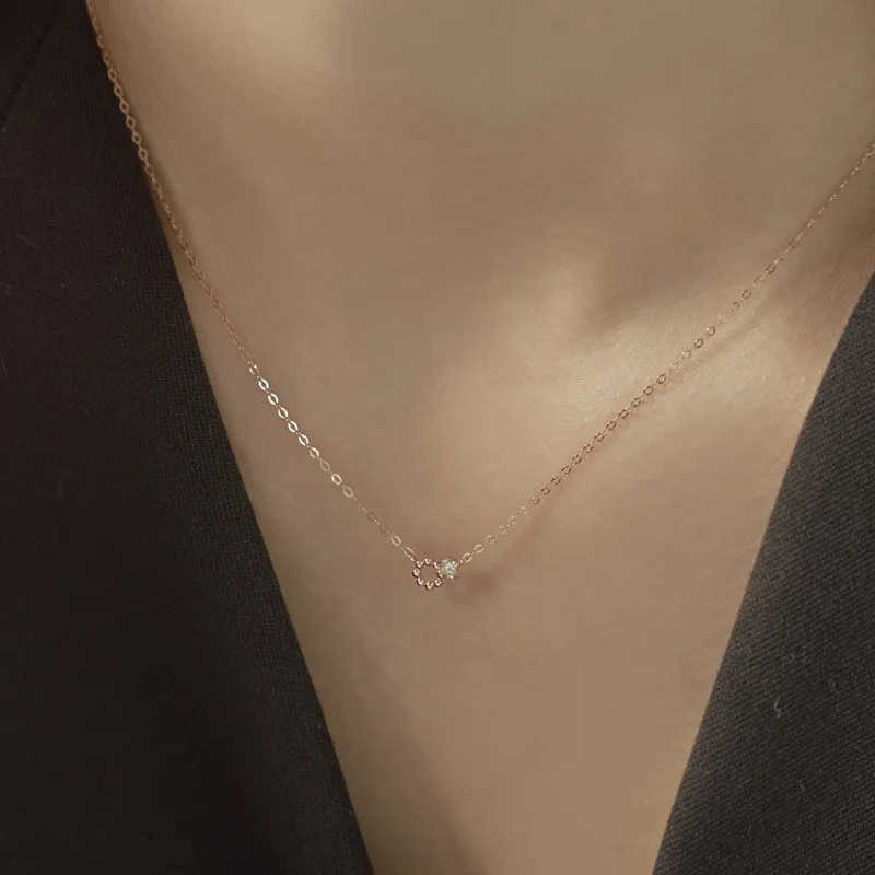 [14K Gold] Lily Natural Diamond Necklace