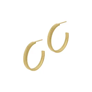 14k Gold Plated Ripple Hoop Earrings