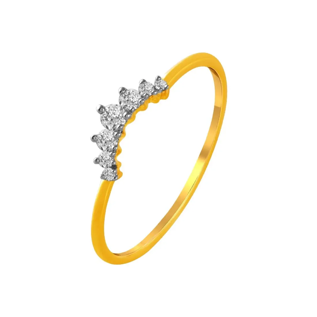 14K Gold Ring Featuring A Tiara-inspired Design