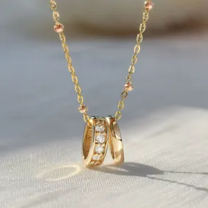 14k Reine Mirror Ball Chain Necklace