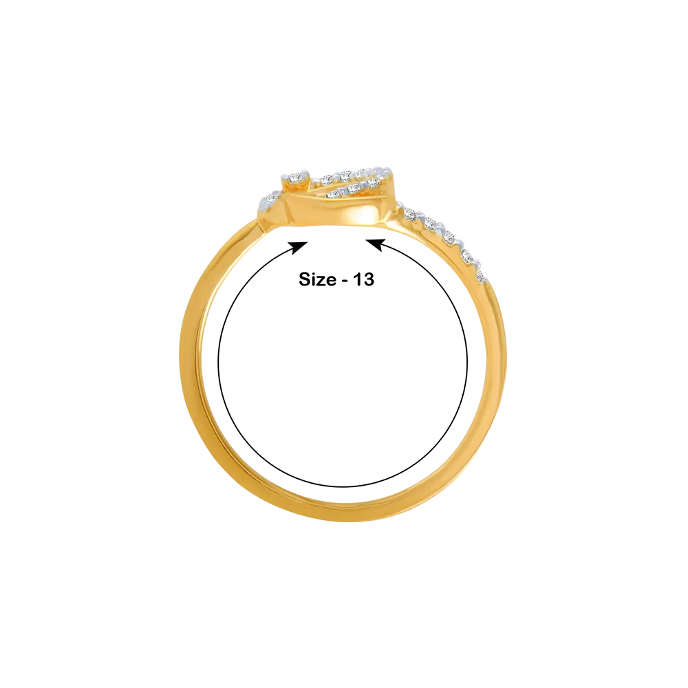 14KT (585) Yellow Gold And Diamond Ring For Women