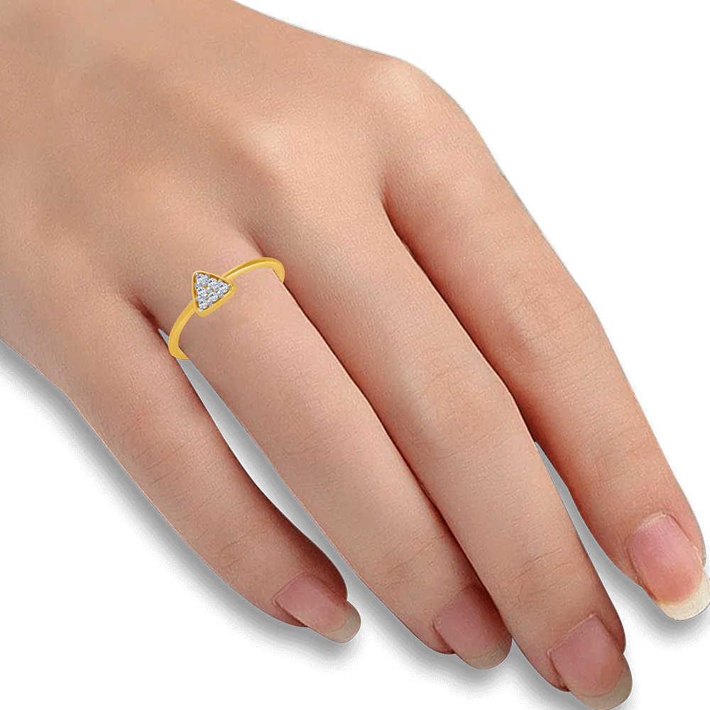 14KT (585) Yellow Gold And Diamond Ring For Women