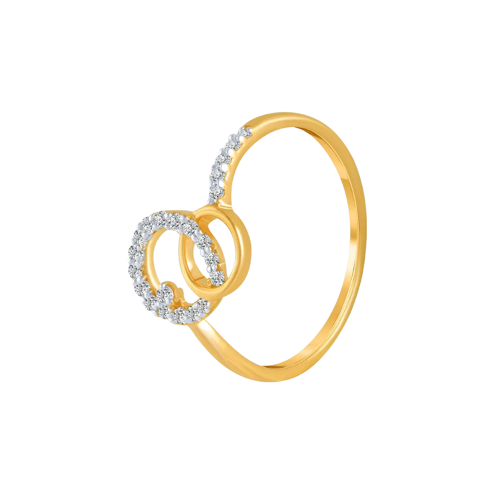 14KT (585) Yellow Gold And Diamond Ring For Women