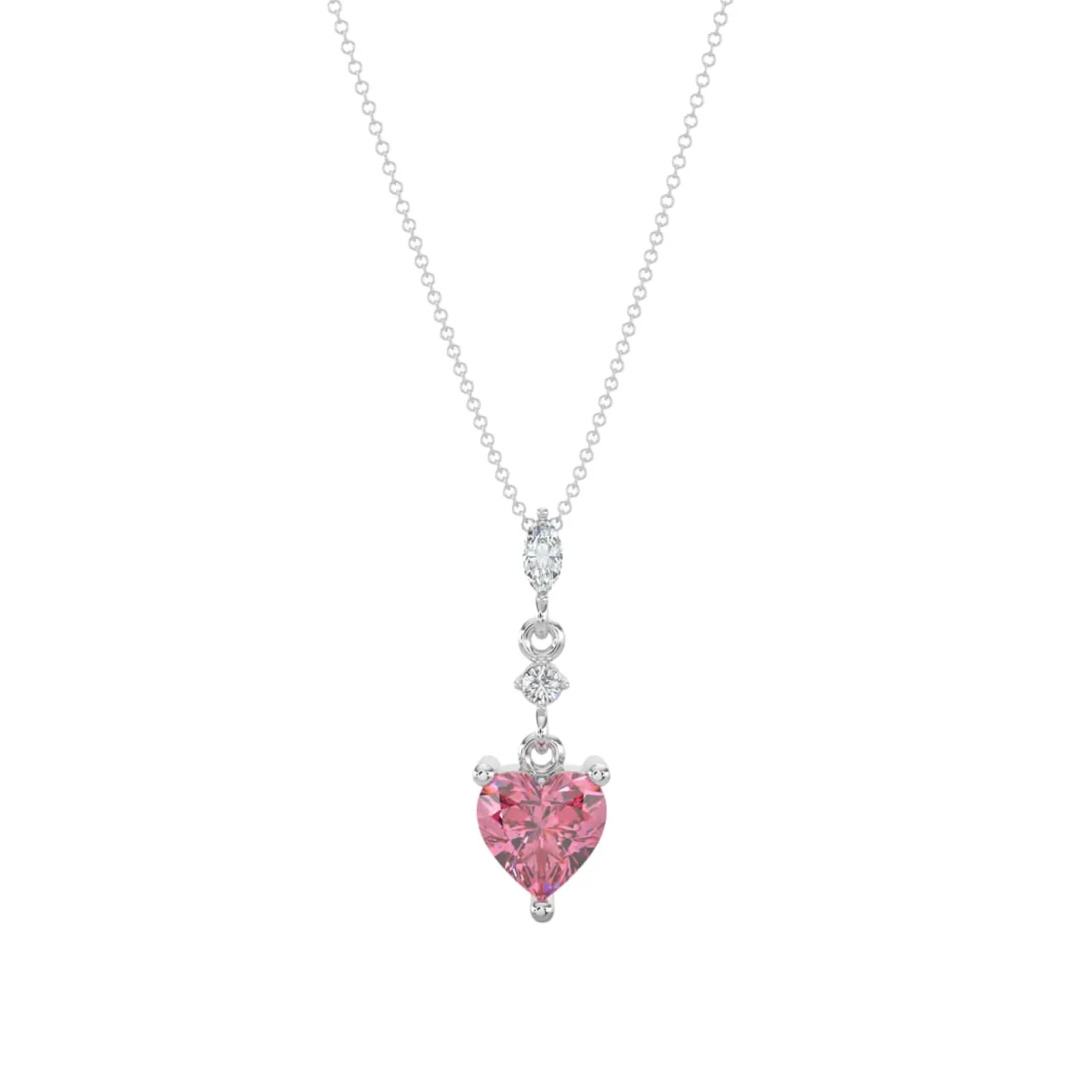 1.64 TW 25.53 Pink Cl Stone Diamond Pendant