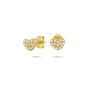18k yellow gold earrings assembled with zirconium oxide
