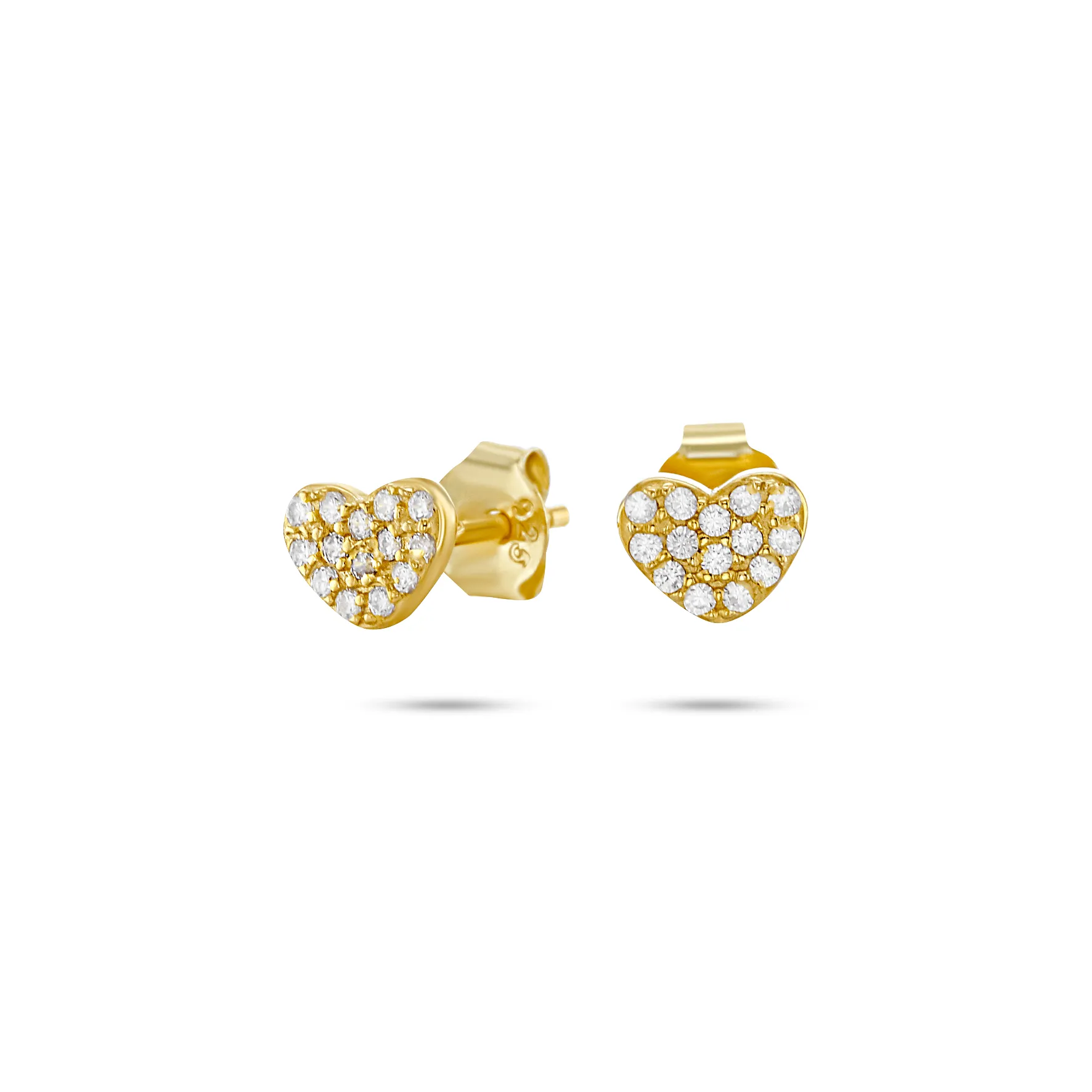 18k yellow gold earrings assembled with zirconium oxide