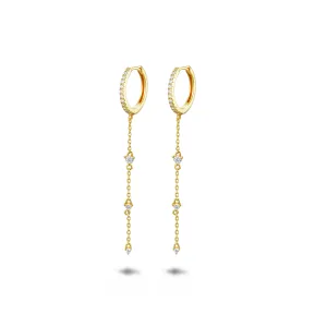 18k yellow gold earrings assembled with zirconium oxide