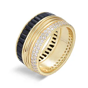 18k yellow gold ring assembled with zirconium oxide