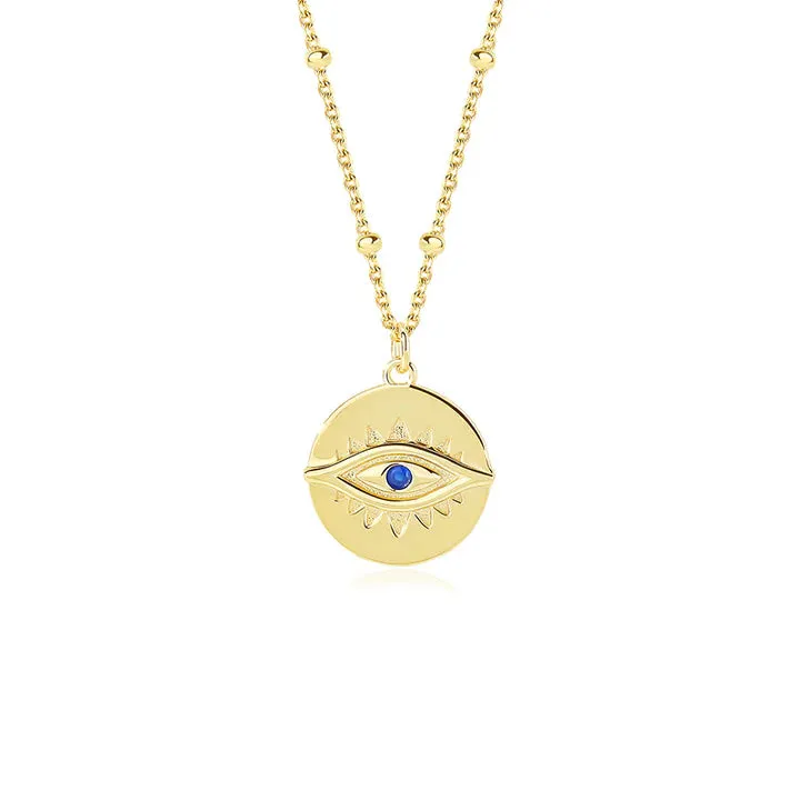 18k/925 Vermeil Ball Chain with Evil Eye