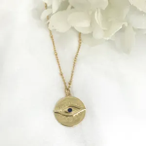 18k/925 Vermeil Ball Chain with Evil Eye
