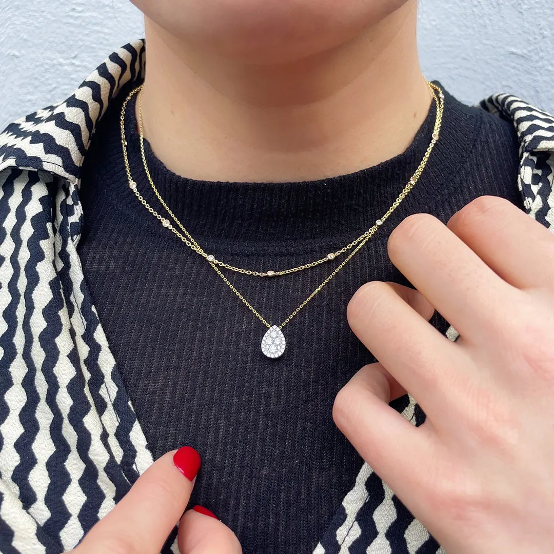 .56ctw Diamond by the Yard 14 Station 14K Yellow Gold Necklace