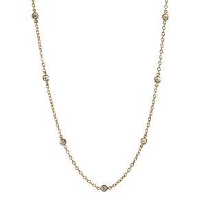 .56ctw Diamond by the Yard 14 Station 14K Yellow Gold Necklace
