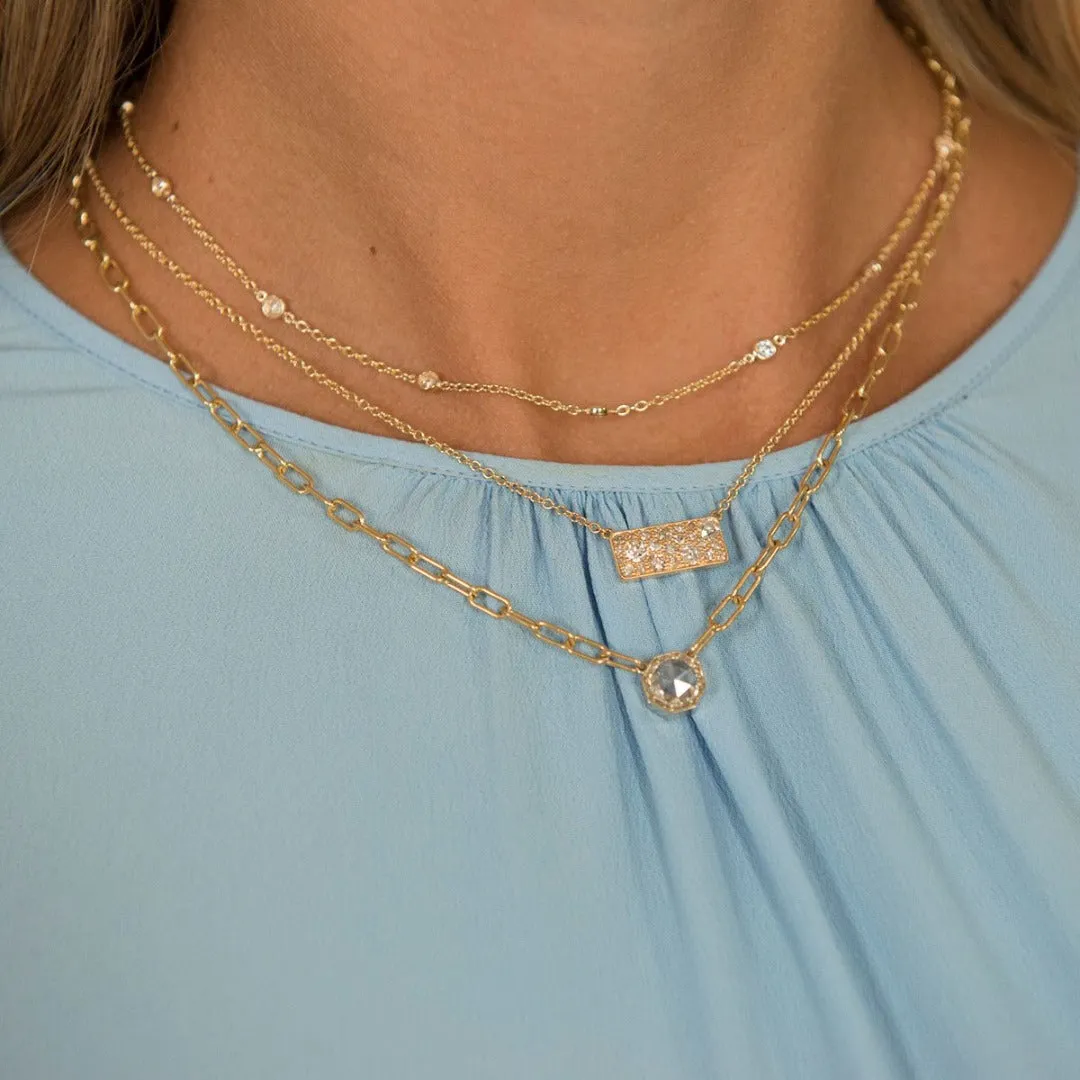 .56ctw Diamond by the Yard 14 Station 14K Yellow Gold Necklace