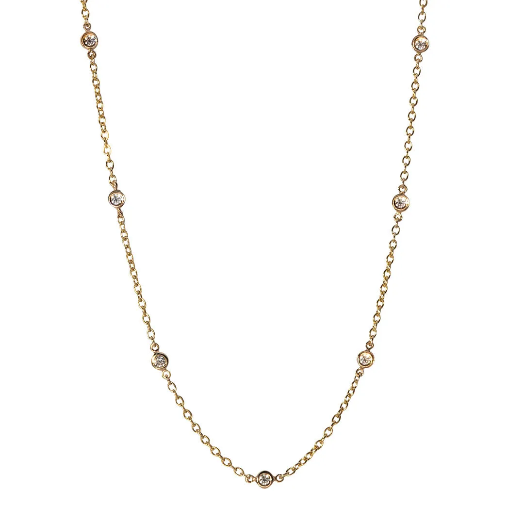 .56ctw Diamond by the Yard 14 Station 14K Yellow Gold Necklace