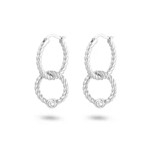925 Silver Earrings Assembled with Zirconium Oxide